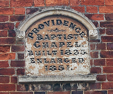 Plaque on Grace Baptist church July 2012